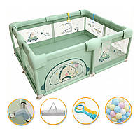 Ігровий манеж для дітей LEOBRO "Пригоди динозавра" 150 x 180 см (LB-1004)