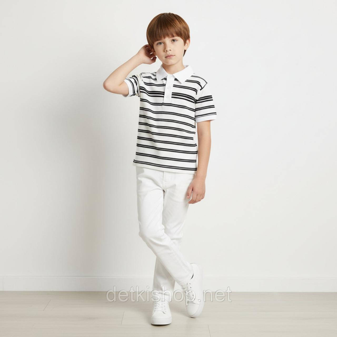 Дитячі білі брюки чіноси ovs для хлопчиків 122 см (6-7 років), фото 1