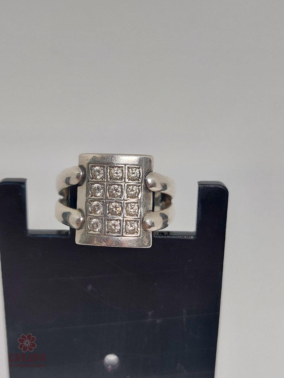 Срібна Каблучка зі вставкою цирконій, фото 1