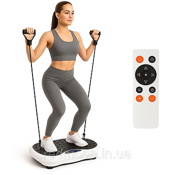 Платформа вібраційна для тренувань до 120кг + пульт, Білий / Віброплатформа для схуднення / Фітнес-платформа