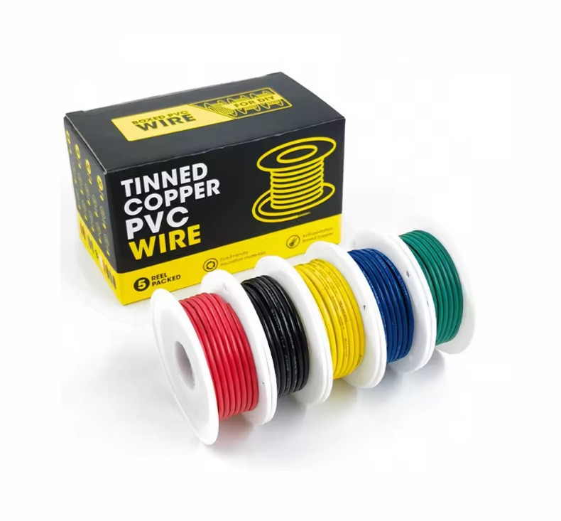 Набір проводів 22AWG 5 кольорів по 10м дріт 0.3 мм², мідь у силіконовій ізоляції, багатожильний, монтажний провід для електроніки,, фото 1