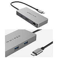Концентратор HyperDrive 5 в 1 HDMB2 компактний USB-C хаб з HDMI та USB портами для ноутбуків та планшетів