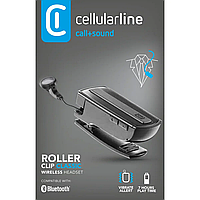 Bluetooth-гарнітура Cellularline Roller Clip бездротова моно гарнітура з прищіпкою для телефону hands-free зв'язок в авто