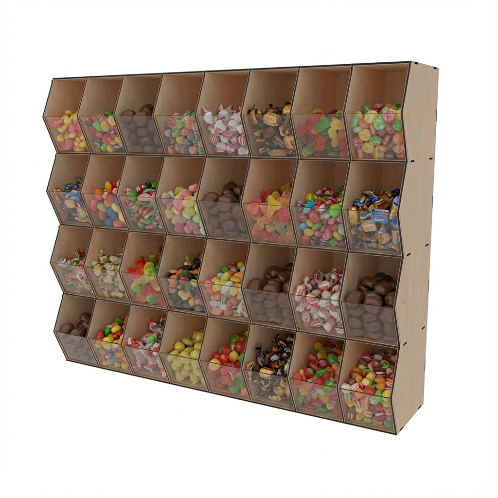 Диспенсер EKOSTAR для цукерок, снеків, горіхів, круп на 32 комірки, фото 1