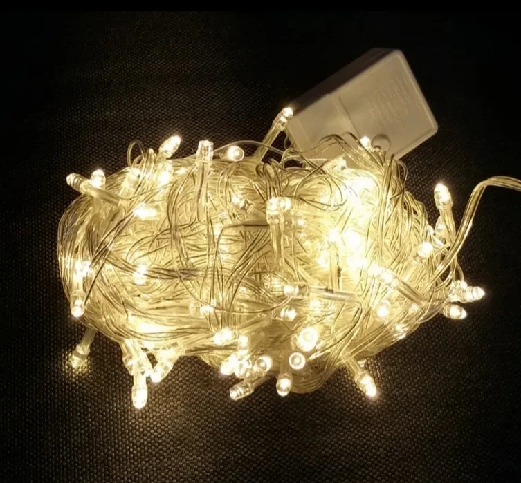 Гірлянда-штора 5×1 м, тепле біле світло, від розетки, 8 режимів, для вікон, стін, ніш та святкового декору, фото 1