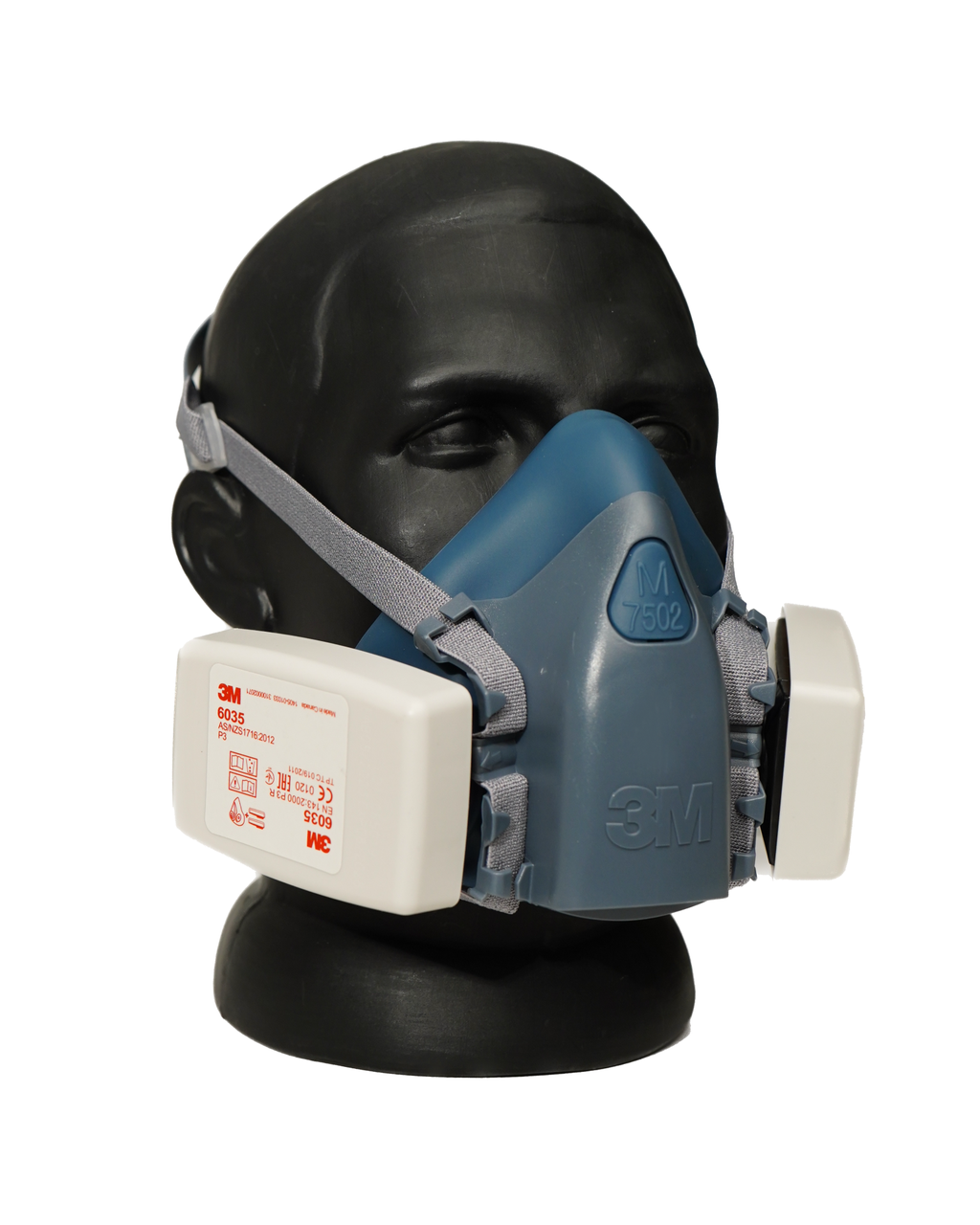 Напівмаска 3М 7500 з фільтрами 3М 6035 від велико та дрібнодисперстного пилу, фото 1