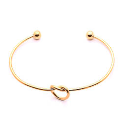 Браслет Вузол із нержавіючої сталі 12х2 мм 16/20 см 1 шт. Золотистий