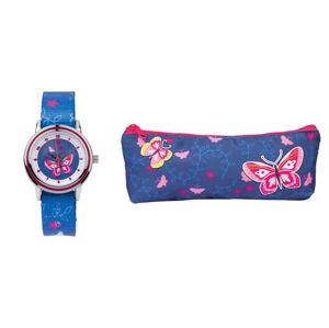 AURIOL дитячий наручний годинник з пеналом Метелик, текстильний ремінець, кварцовий механізм, водостійкі 3 bar, фото 1