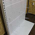 Стенд перфорований 2350х950 мм, приставний стелаж Рістел, торговий стелаж з перфорацією, перфорована вітрина торгова, стійка, фото 5