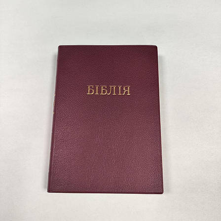Укр. Біблія Сучасний переклад Турконяк Друге видання середнього формату (бордова, вініл, індекси, золото, без застібки, 14х19), фото 1