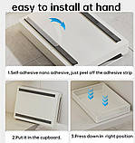 Висувна полиця для шафи 2Xvolum, роликова, без свердління, біла, для кухонної тумби, фото 3