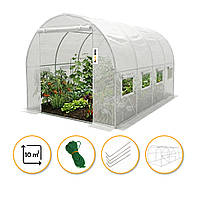 Садова теплиця парник LEOBRO Garden 10м² White 4х2,5 м (LB-G103-WHT)