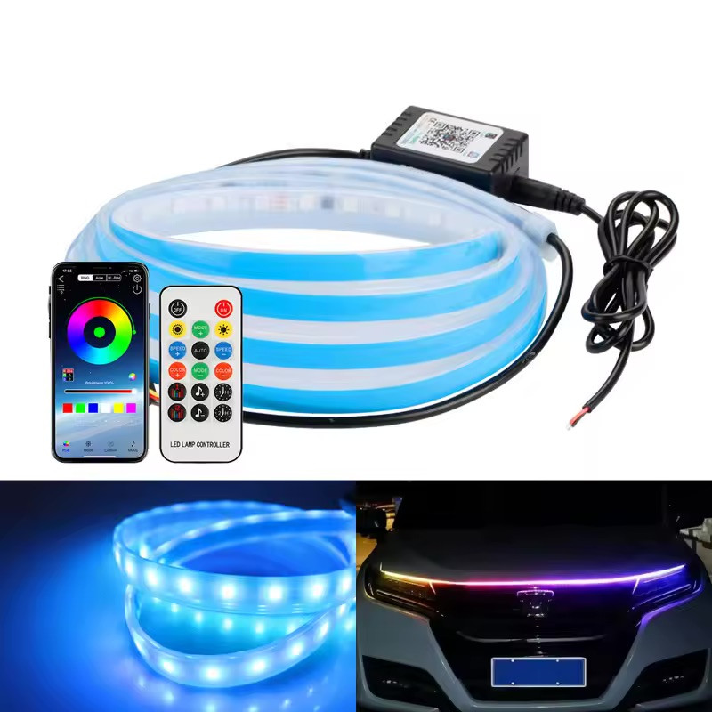 Підсвічування капота Bluetooth 150 см — гнучка RGB стрічка 12В з пультом керування