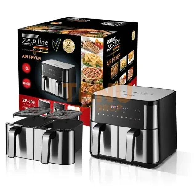 Аерофритюрниця 12 л на 2 чаші Zepline ZP-209 піч з потужністю 4000 Вт, фото 1