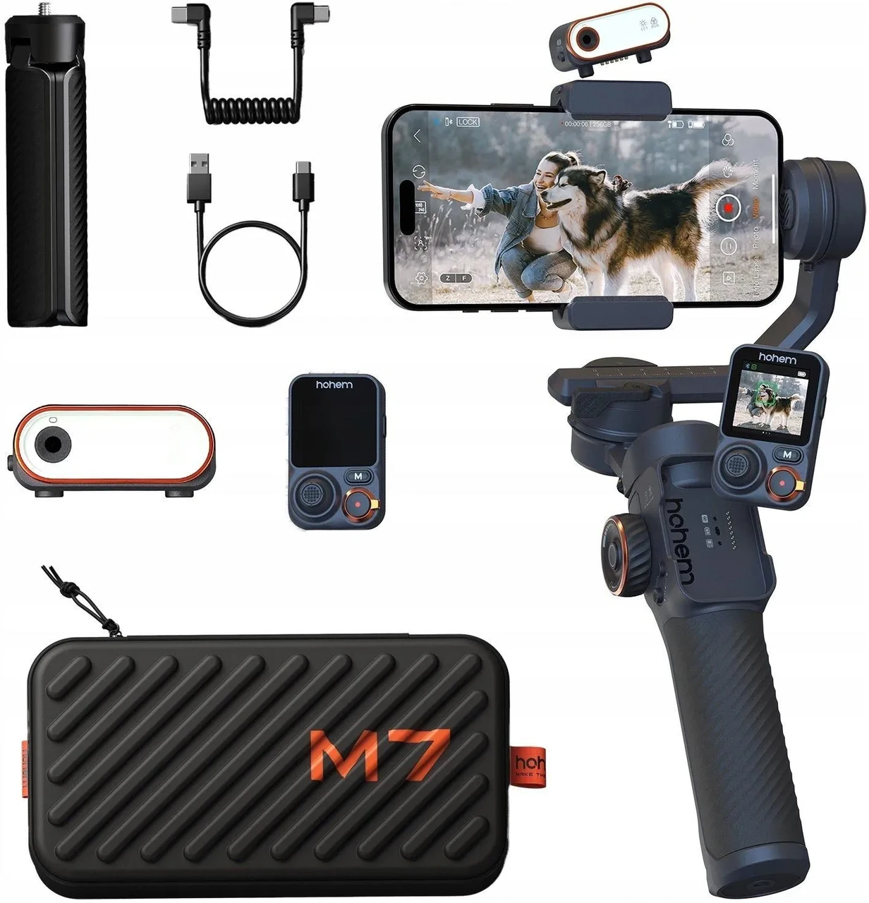 Тримач камери Gimbal Stabilizator OLED Pilot do Telefonu Smartfona / Hohem iSteady M7, фото 1