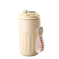 Термокружка Coffee с датчиком температуры 500 мл крышка с силиконовым уплотнителем перевірений GLOOB