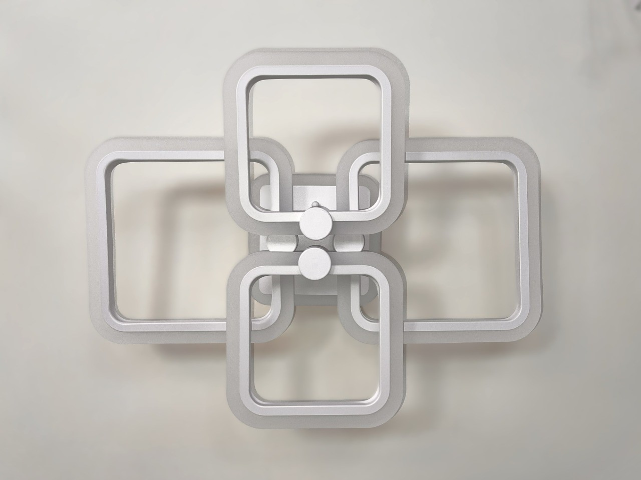 Плоска світлодіодна люстра з пультом, диммером, підсвіткою, 70W біла, фото 1