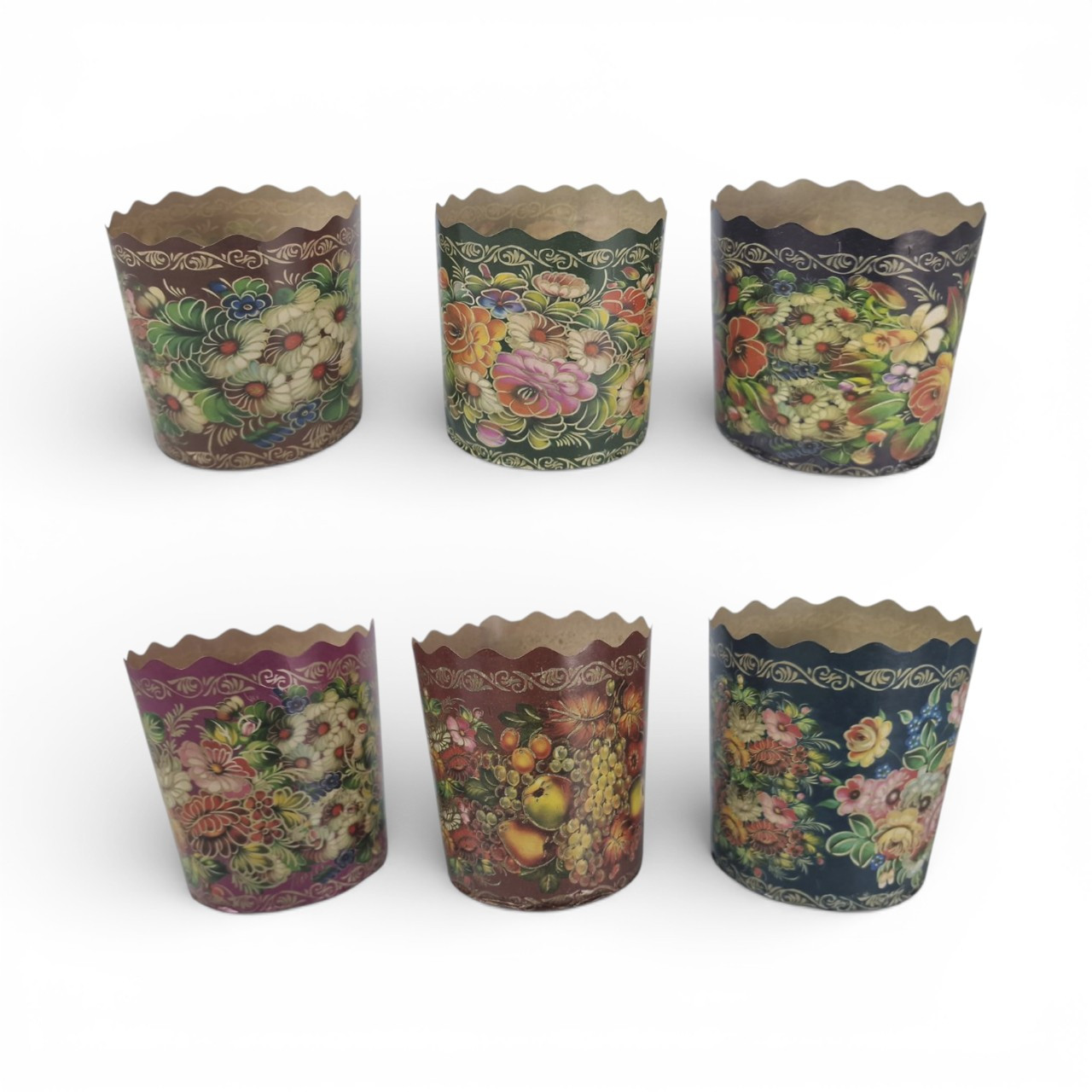 Паперові форми для паски Ø 70 h85 мм Жостово форми для випікання великодніх пасок 150 г набір 50 штук, фото 1