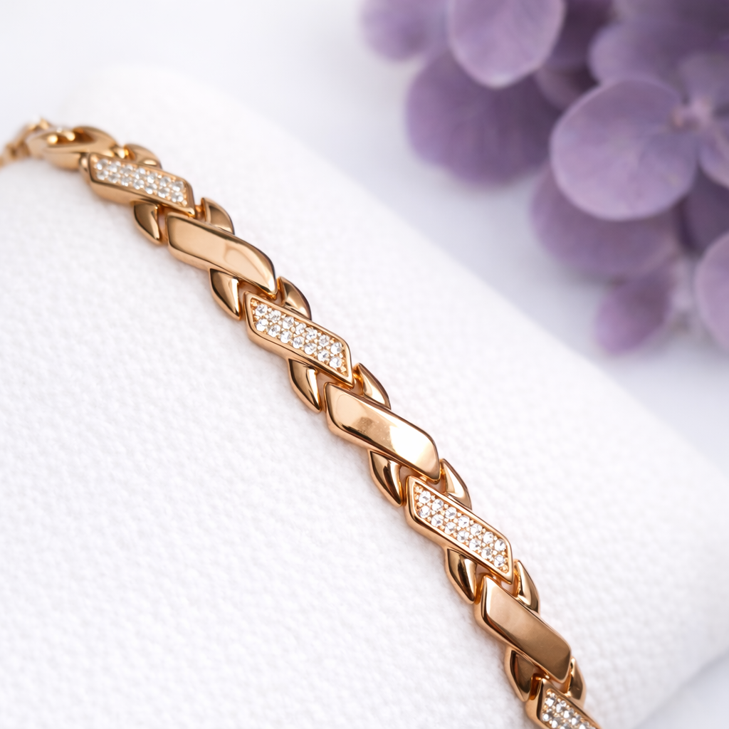 Браслет Xuping Jewelry 5мм довжина 17.5-19.5см медичне золото позолота 18К 2403