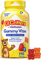 Дитячі мультивітаміни L'il Critters Gummy Vites 190 мультивітамінних жувальних цукерок, Ліл Криттерс