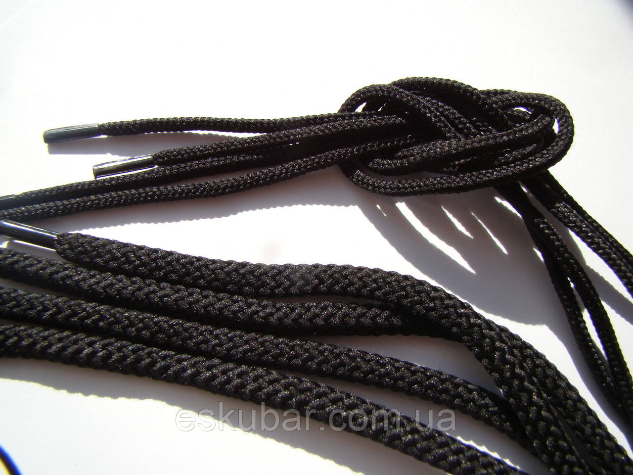 Шнурки для обуви 1,2 м чёрные, диаметр 5 мм. - фото 2 - id-p32731784