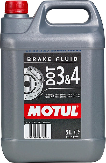 Motul DOT 3 / DOT 4, 5 л (807906) гальмівна рідина пластикова тара, фото 1