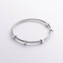 Жорсткий браслет "Ecrou" у білому золоті б04718