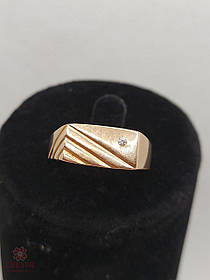 Золотий Перстень зі вставкою цирконій