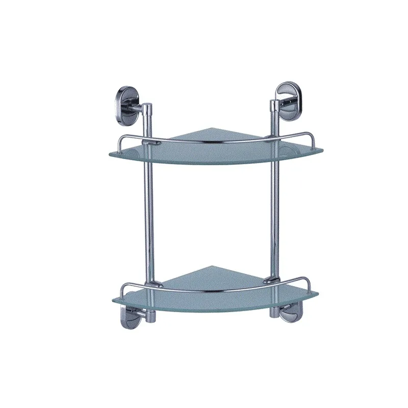 Полиця кутова 2-ярусна Zerix AFB-0107-2 (скло) (ZX5071), фото 1