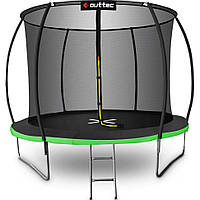 Батут с внутренней сеткой Pumpkin Outtec V376583, 374 см, черно-зеленый, Toyman