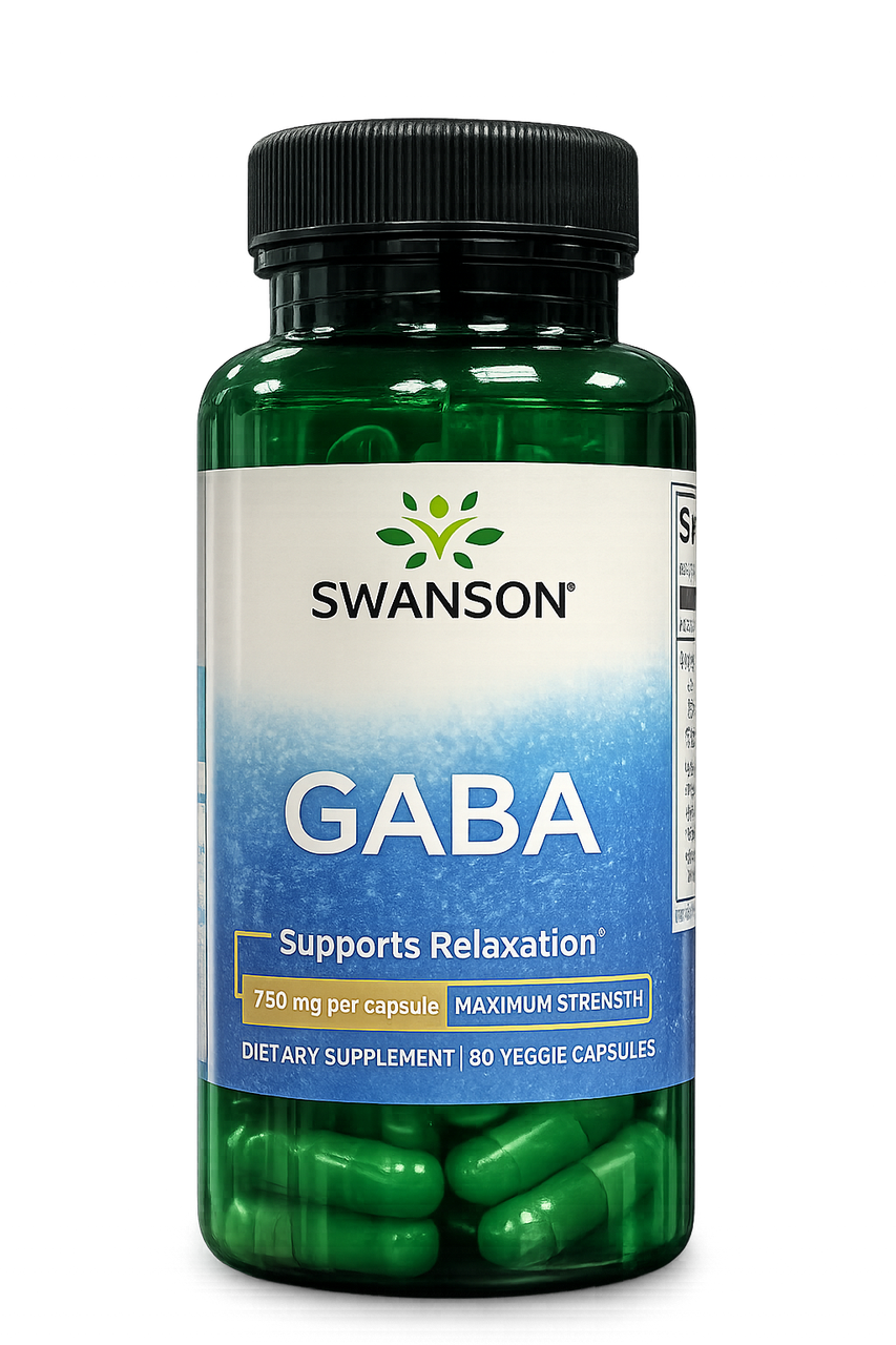 Габа (Гамма-аміномасляна кислота) Swanson Gaba 750 mg 60 caps, фото 1