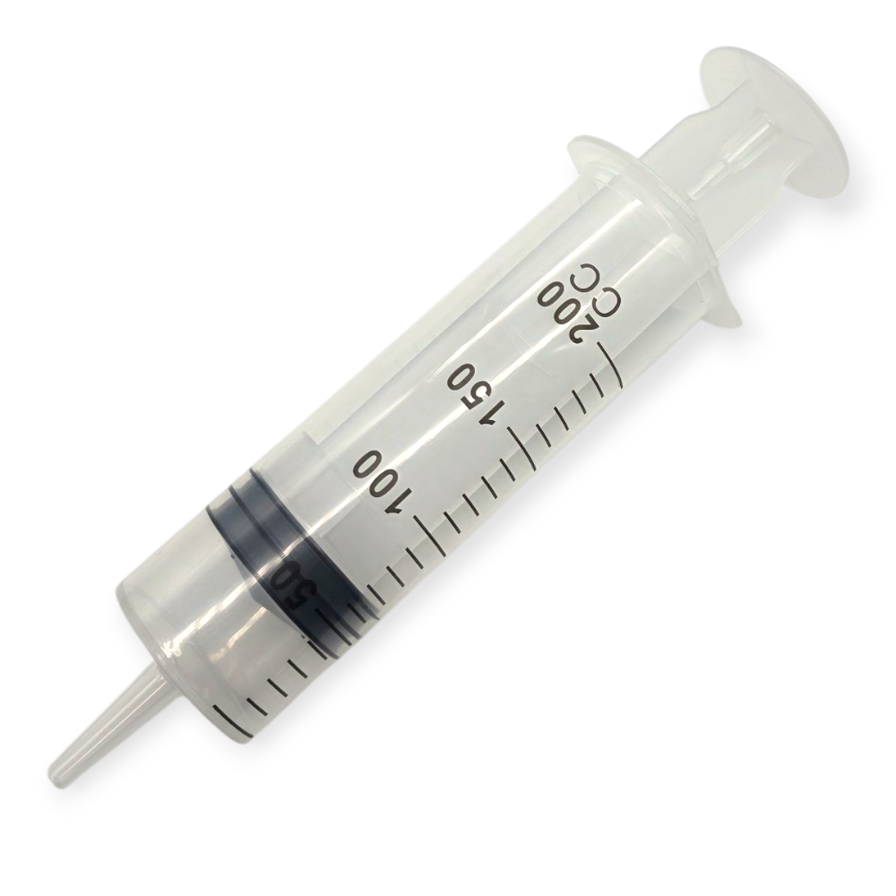 Шприц Жане 200 мл, 3-х компонентний з конусом під катетер і перехідником, фото 1