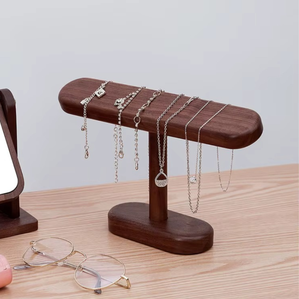 Настільна підставка для коштовностей, браслетів і годинників, дерев'яна, органайзер для прикрас і аксесуарів висота 16 см, фото 1