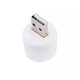 USB LED лампа ліхтарик нічник 1W 6500k біле світло для повербанку ноутбуку ПК, фото 3
