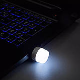 USB LED лампа ліхтарик нічник 1W 6500k біле світло для повербанку ноутбуку ПК, фото 4