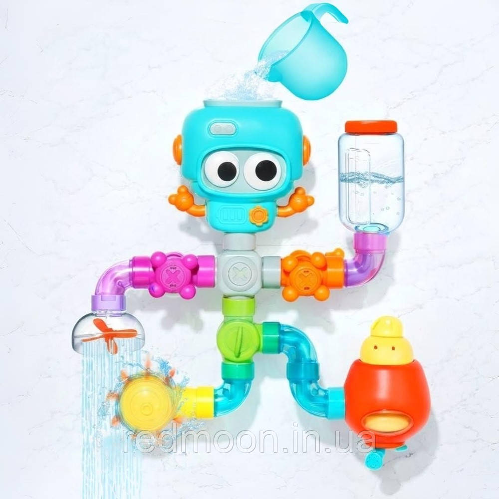 Гра для купання Робот водний фонтан, 21 елемент, Ingbaby / Іграшка для ванни / Дитяча іграшка водоспад, фото 1