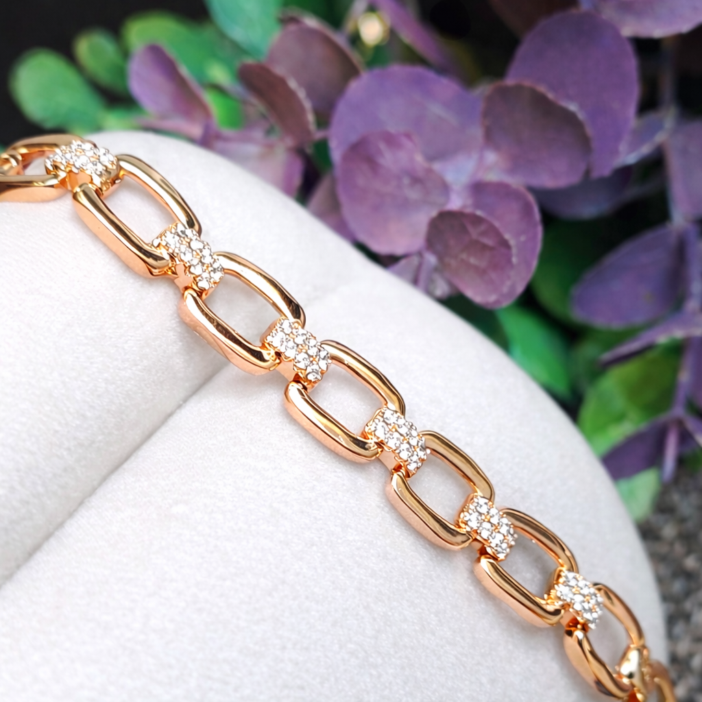 Браслет Xuping Jewelry 8мм довжина 17-19см медичне золото позолота 18К 2389