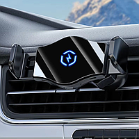 Тримач для телефону, автомобільний з бездротовою зарядкою 15W в машину з поворотом на 360 градусів,чорний