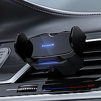 Тримач для телефону, автомобільний з бездротовою зарядкою 5W в машину з поворотом на 360 градусів,чорний
