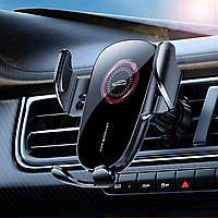 Тримач для телефону, автомобільний, з механічною фіксацією смартфона,на дефлектор в машину, чорний