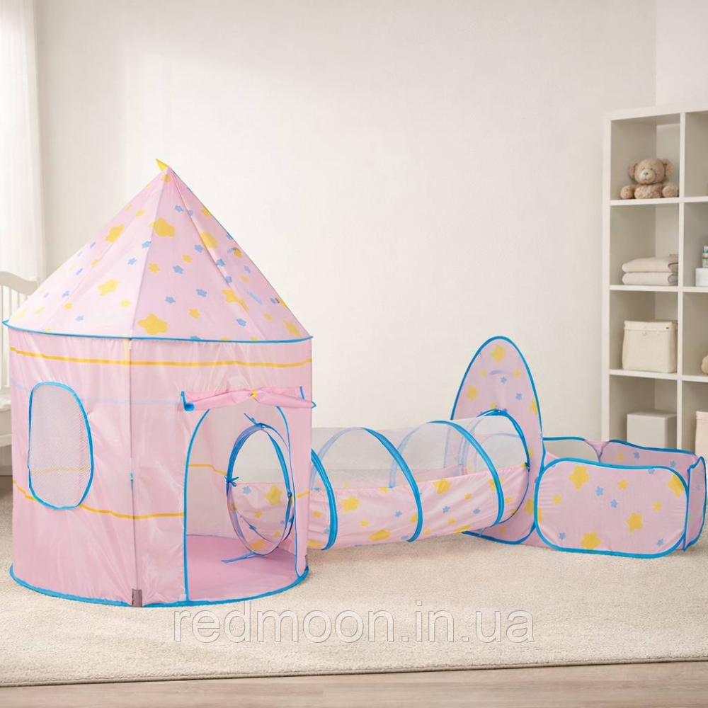 Ігровий намет для дітей "Замок 3в1" / Ігровий будиночок / Намет дитячий у вигляді замку, фото 1
