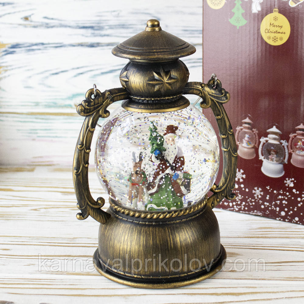 Ліхтар Новорічний LED музичний 21см 1293201 на батарейках та USB