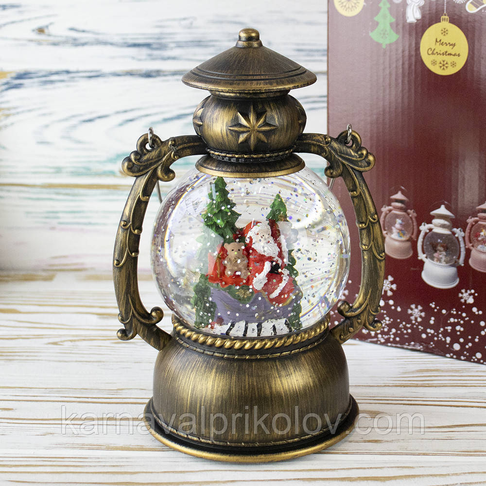 Ліхтар Новорічний LED музичний 21см 1293302 на батарейках та USB