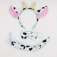 Набір 3 в 1 Корівка, ободок на голову корівки, роги та хвостик теля