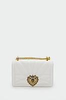 Dolce & Gabbana Devotion Shoulde White / Gold Leather Bag