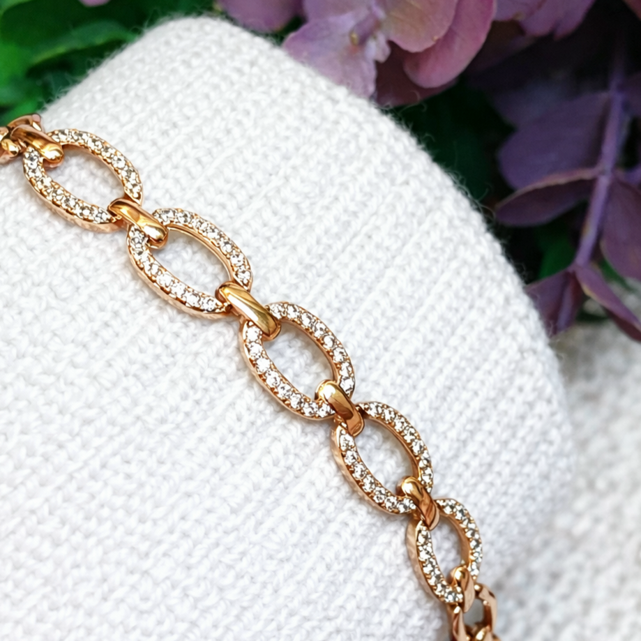 Браслет Xuping Jewelry 6-7мм довжина 17.5-19.5см медичне золото позолота 18К 2366