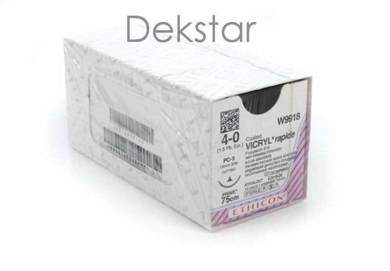 Vicryl (вікрил)- шовний матеріал 4-0, 75см, W9113, фото 1