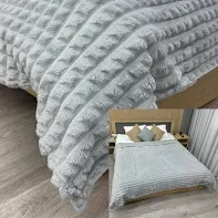 Плед 200х230 см (+-10см) "Крокодил" колір світло-сірий (87-312), фото 1