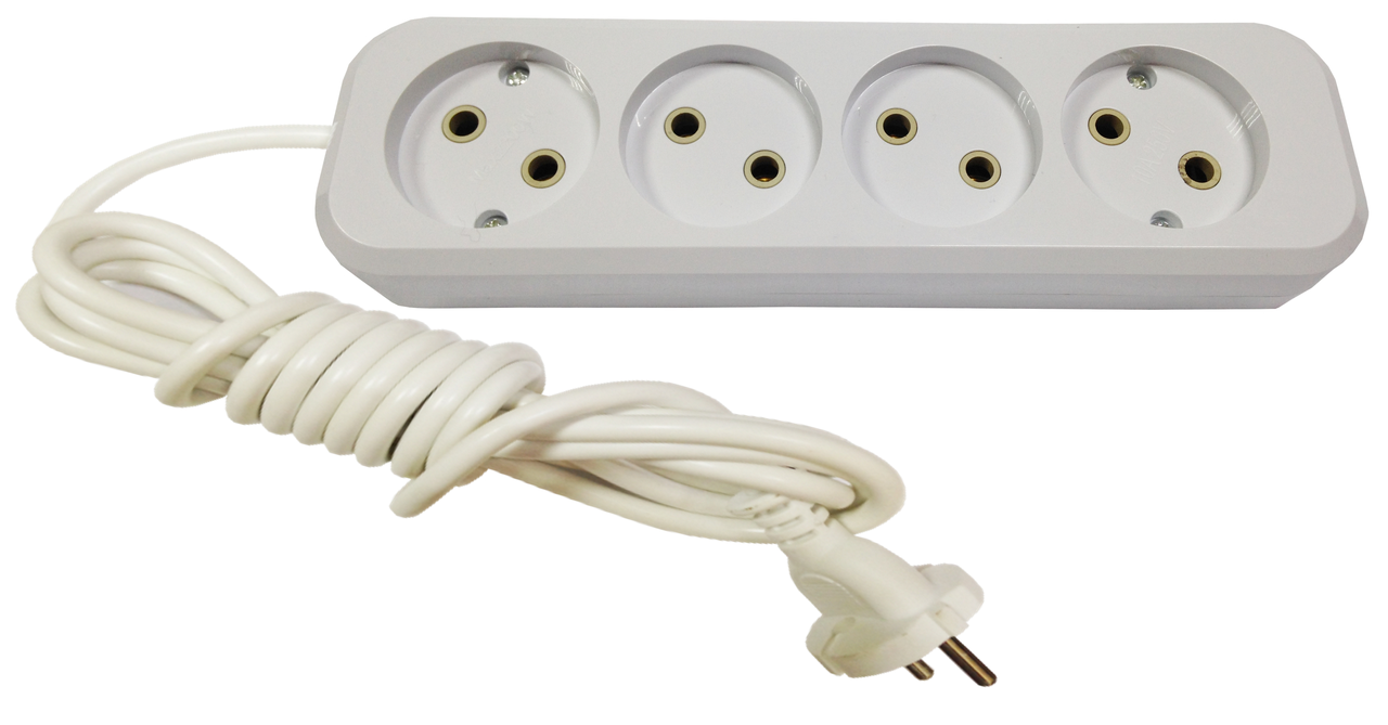 Подовжувач 4 гнізда 10М(провід 100% мідь)  без заземлення (2х1) MODERN (18287) ТМ LUMANO