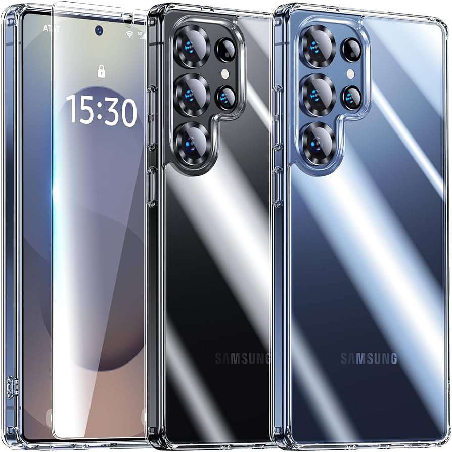 Чохол UniqueMe для Samsung Galaxy S25 Ultra, прозорий, 5-в-1, захисне скло, захист камери, фото 1